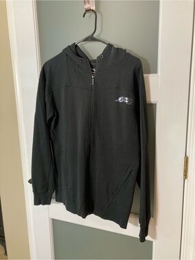 Formula 1 Black Zip-Up Hoodie with Iridescent F1 Logo - M